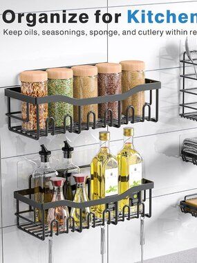 EUDELE Adhesive Shower Caddy (5‑Pack) | Rustproof Stainless Steel | No‑Drill Bat